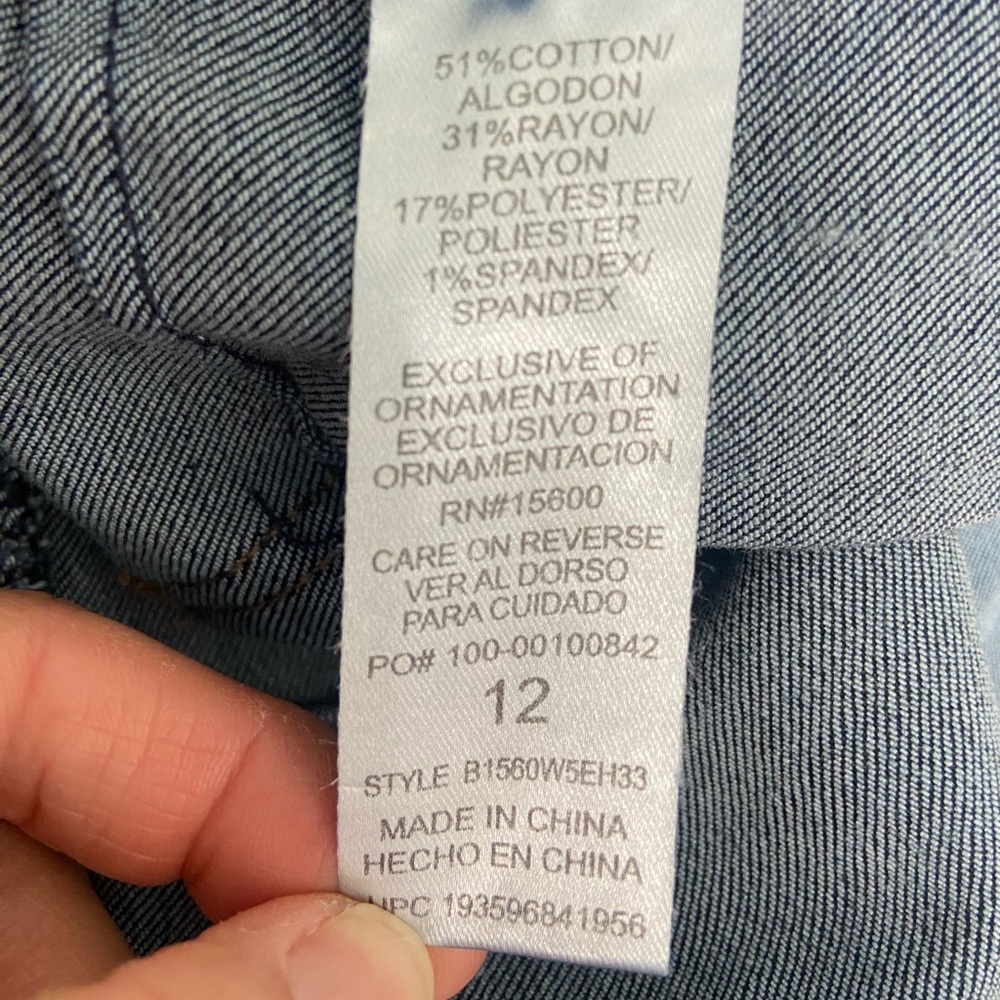 Democracy Women’s Jeans “Ab” Solution Size 12 Dark Wash Blue Tapered Leg Stretch - Picture 7 of 8